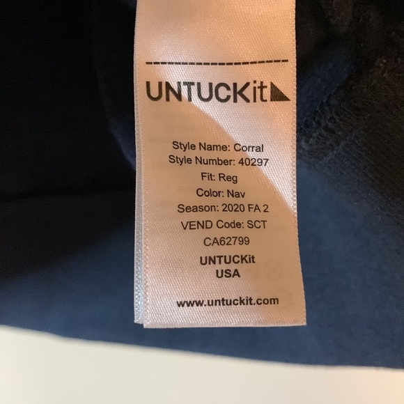 Untuckit Mens Navy Pullover Quarter Zip Cotton Long Sleeve Active Sweatshirt Med - Picture 12 of 12